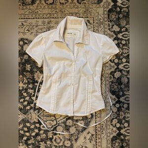 Hollister White Milk Maid Button Up
